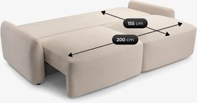 Sofa z Funkcją Spania SORENO Beżowa Nowoczesna