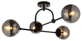 Endon 106662 - Żyrandol natynkowy ONTARIO 4xE14/7W/230V czarny/dymny