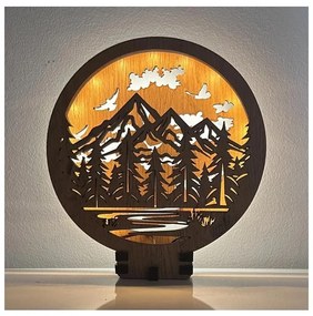 Li-Go 23583/DUB2 - Ściemnialna dekoracyjna lampa stołowa LED/12W/230V 20x22 cm dąb