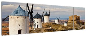 Obraz - Wiatraki Consuegra, Hiszpania (170x50 cm)