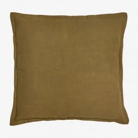 Kwadratowa Poduszka 45x45 Cm Z Bawełny Elezar Ciemna Musztarda - Sklum
