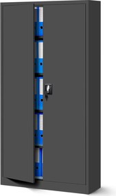 Szafa biurowa na akta wysoka Jan H 90x40x195 cm antracyt