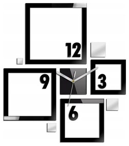 Zegar na ścianę nowoczesny naklejany ozdobne elementy cichy mechanizm loft