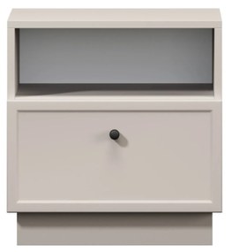 Szafka nocna Lorini z szufladą 45 cm - kaszmir / czarny uchwyt