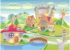 Obraz na szkle - Kolorowe miasteczko (70x50 cm)
