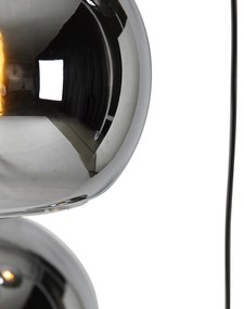 Inteligentna lampa wisząca czarna z przydymionym szkłem, w tym 4 Wi-Fi A60 - Wallace ArtDeco Oswietlenie wewnetrzne