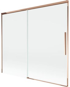 Mexen Rox parawan nawannowy 2-skrzydłowy rozsuwany 180 x 150 cm, transparent, różowe złoto - 8C9-180-001-60-00