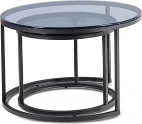 Zestaw Stolików Kawowych CARRERA MAX 60 cm/70 cm Szary/Czarny Nowoczesny