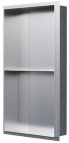 Półka wnękowa ścienna ze stali nierdzewnej NT306010XBezramkowy ze schowkiem - 30 x 60 x 10 cm