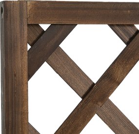 Outsunny Skrzynka na Kwiaty z Kratką Drewniana Pergola dla Roślin Pnących Kolor Węglowy 72.5x31.5x149.5cm | Aosom PL