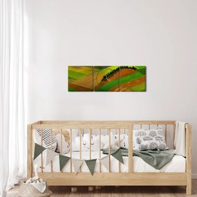 Obraz - Pola, łąki (z zegarem) (90x30 cm)