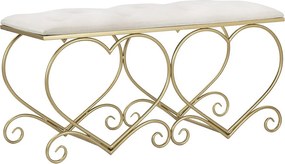 Ławka Serce 3, Złoto, 105x37,5x51,5 cm, Kendra Home