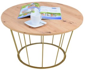 Industrialny stolik kawowy dąb artisan L3-S14