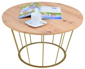 Industrialny stolik kawowy dąb artisan - Melbro 3X