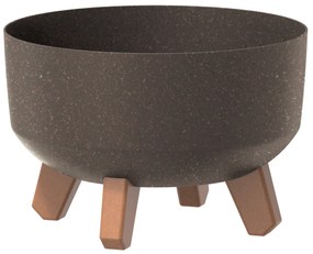 Donica ogrodowa okrągła Gracia Low Eco 24 cm kawa PROSPERPLAST