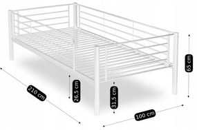 Łóżko Piętrowe Dla Dzieci 90x200 cm RODEZ Metalowe Białe