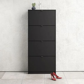 Czarna szafka na buty Roma 4D głęboka