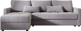 BEDANTE narożnik MOS L BIS Itaka 50 szary lewa z funkcją spania sofa w kształcie litery L z pojemnikiem na pościel sofa do salonu kanapa sofa rozkładana