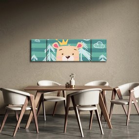 Obraz - Niedźwiadek w lesie (170x50 cm)