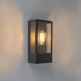 Lampa ścienna zewnętrzna czarna z czujnikiem zmierzchu - Rotterdam