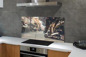 Szklany Panel Motocykle pod Palmami w Lecie