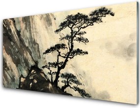 Szkło Dekoracyjne do Kuchni Malarska Interpretacja Drzewa