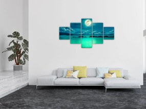 Obraz - Księżyc w pełni nad powierzchnią (125x70 cm)