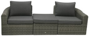Rattanowy zestaw modułowy BORNEO LUXURY dla 2-3 osób (szary)