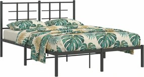 Czrane metalowe łóżko małżeńskie 140x200 cm L8-T53