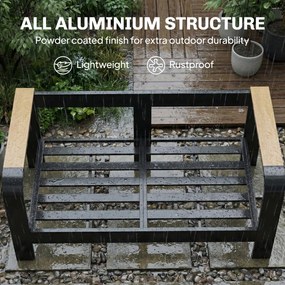 Outsunny Zestaw mebli ogrodowych aluminiowych dla 4 osób, wodoodporny, głębokie siedziska z sofą, fotelami i stolikiem | Aosom PL