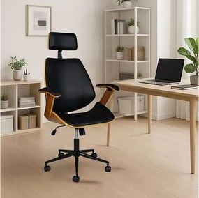 Fotel biurowy „James” z podłokietnikami stałymi w wykończeniu ze skóry ekologicznej