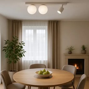 Nowoczesna biała lampa z kloszami i spotem G9-T91
