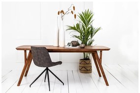 Brązowy stół z blatem z drewna akacjowego 100x200 cm Quenza – Light &amp; Living