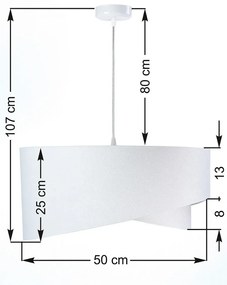 Biało-bordowa asymetryczna lampa wisząca - EX990-Rezi