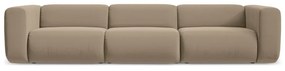 Beżowa aksamitna sofa 319 cm Ekahi – Makamii