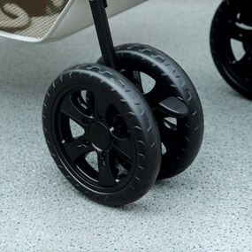 PawHut 3-w-1 Wózek Dla Zwierząt Domowych, Składany Wózek Dla Psów z 4 Kołami i Zdejmowaną Torbą Dla Psów i Kotów, Szary