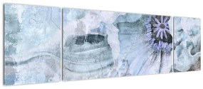 Obraz - Kwiatowy fresk na ceglanej ścianie (170x50 cm)