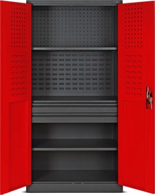 Szafa narzędziowa z 2 szufladami Szymon 92x50x185 cm antracyt/czerwony