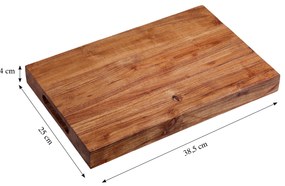 Gruba deska do krojenia z drewna akacji, 40 x 25 cm