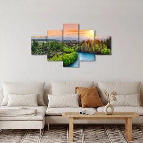 Obraz - Leśny krajobraz górski (125x70 cm)