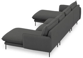 Ciemnoszara sofa w kształcie litery U Cosmopolitan Design Vienna