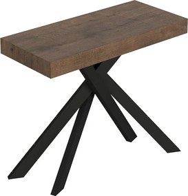 Rozkładany stół konsolowy 90x40/196 cm Saki Small orzech nogi antracyt