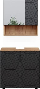 Zestaw mebli łazienkowych antracyt o strukturze plastra miodu 80x41x58.6 irma