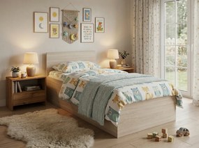 Łóżko SOFIA 80 x 200 cm, dąb sonoma Stelaż: Ze stelażem listwowym rolowanym elastycznym, Materac: Materac Coco Maxi 20 cm