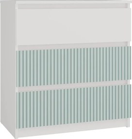 Nowoczesna komoda dla dziecka biały + miętowy C3-S75