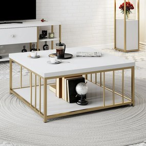Stolik konferencyjny Zenn White and Gold