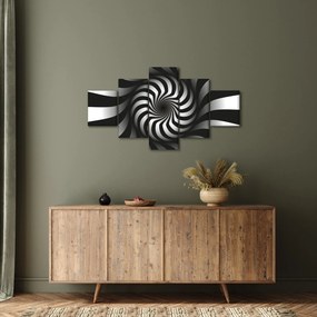 Abstrakcyjny obraz czarno - białej spirali (125x70 cm)