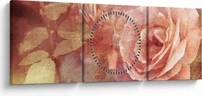 Obraz róż (z zegarem) (90x30 cm)