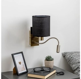 Brilagi - LED Kinkiet NUBILA 1xE27/25W/230V + LED/3W mosiądz/czarny