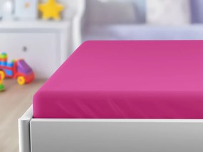 PrzytulneMieszkanie.pl Prześcieradło jersey do łóżeczka dziecięcego EXCLUSIVE 70x140 cm purpurowe